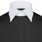 High Spread Collar Dress Shirt For Men President English Wide Spread Full Sleeves Black Shirt Men Wedding Attire Tall Neck Windsor Collar