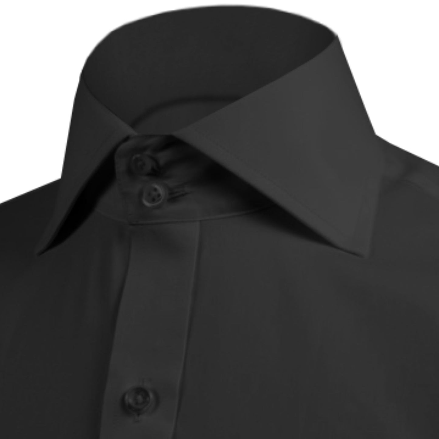 High Spread Collar Dress Shirt For Men President English Wide Spread Full Sleeves Black Shirt Men Wedding Attire Tall Neck Windsor Collar