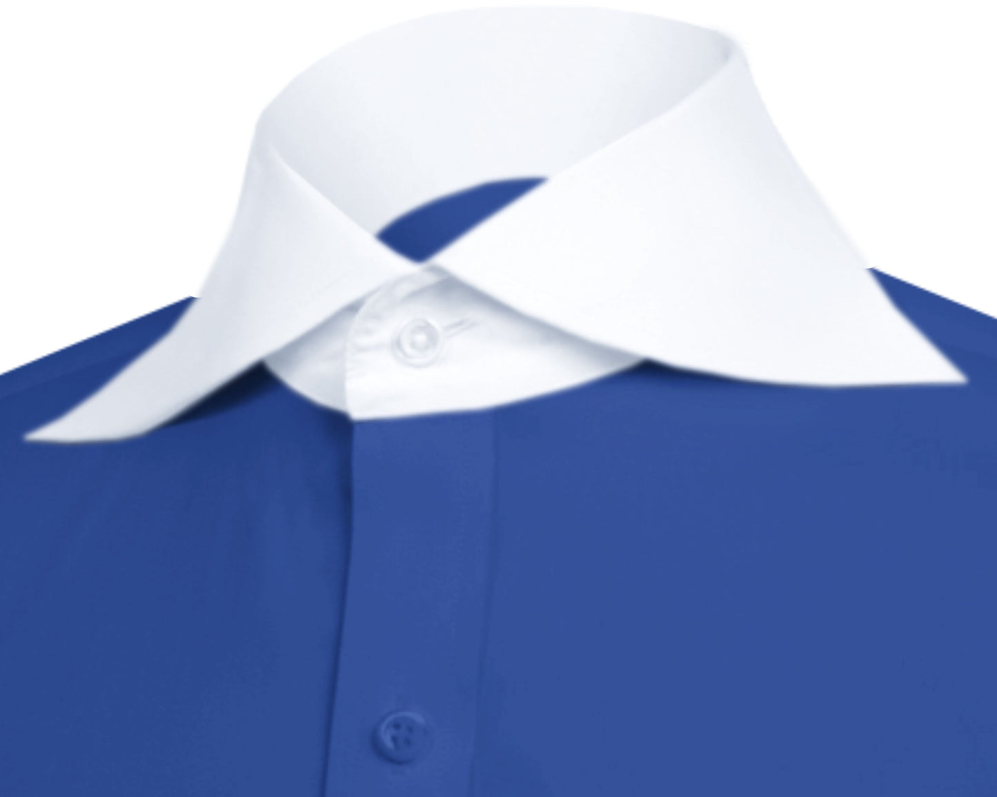 Long Spear Pointed Collar Shirt Vintage Style Cutaway Dagger Collar Shirt Blue Shirt Summer Beach Party Men's Handmade Long Sleeves Shirt