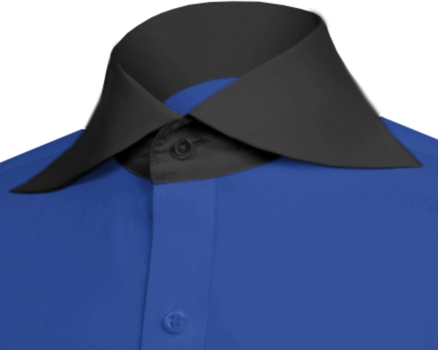 Long Spear Pointed Collar Shirt Vintage Style Cutaway Dagger Collar Shirt Blue Shirt Summer Beach Party Men's Handmade Long Sleeves Shirt