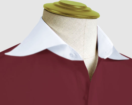 Long Spear Pointed Collar Shirt Vintage Style Cutaway Dagger Collar Shirt Red Shirt Summer Beach Party Men's Handmade Long Sleeves Shirt