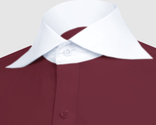 Long Spear Pointed Collar Shirt Vintage Style Cutaway Dagger Collar Shirt Red Shirt Summer Beach Party Men's Handmade Long Sleeves Shirt