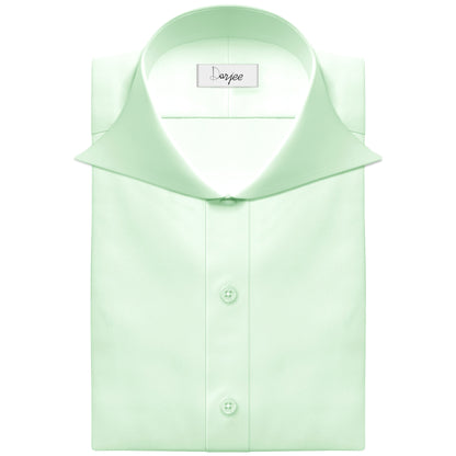 Long Spear Pointed Collar Shirt Vintage Style Cutaway Dagger Collar Shirt Mint Green Shirt Summer Beach Party Men's Handmade Long Sleeves Shirt