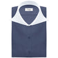 Long Spear Pointed Collar Shirt Vintage Style Cutaway Dagger Collar Shirt Navy Blue Shirt Summer Beach Party Men's Handmade Long Sleeves Shirt