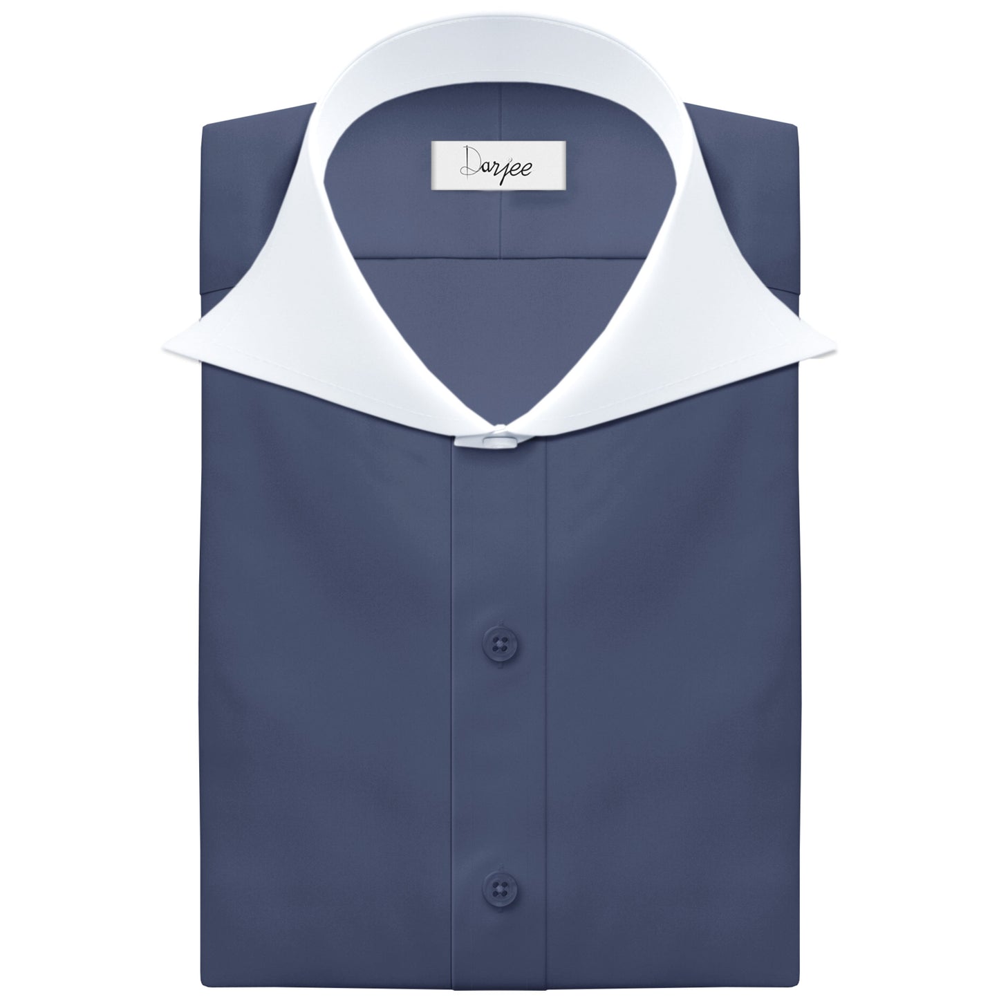 Long Spear Pointed Collar Shirt Vintage Style Cutaway Dagger Collar Shirt Navy Blue Shirt Summer Beach Party Men's Handmade Long Sleeves Shirt