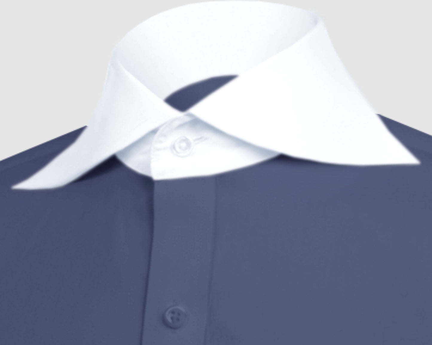 Long Spear Pointed Collar Shirt Vintage Style Cutaway Dagger Collar Shirt Navy Blue Shirt Summer Beach Party Men's Handmade Long Sleeves Shirt