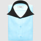 Long Spear Pointed Collar Shirt Vintage Style Cutaway Dagger Collar Shirt Sea Blue Shirt Summer Beach Party Men's Handmade Long Sleeves Shirt (Copy) (Copy)