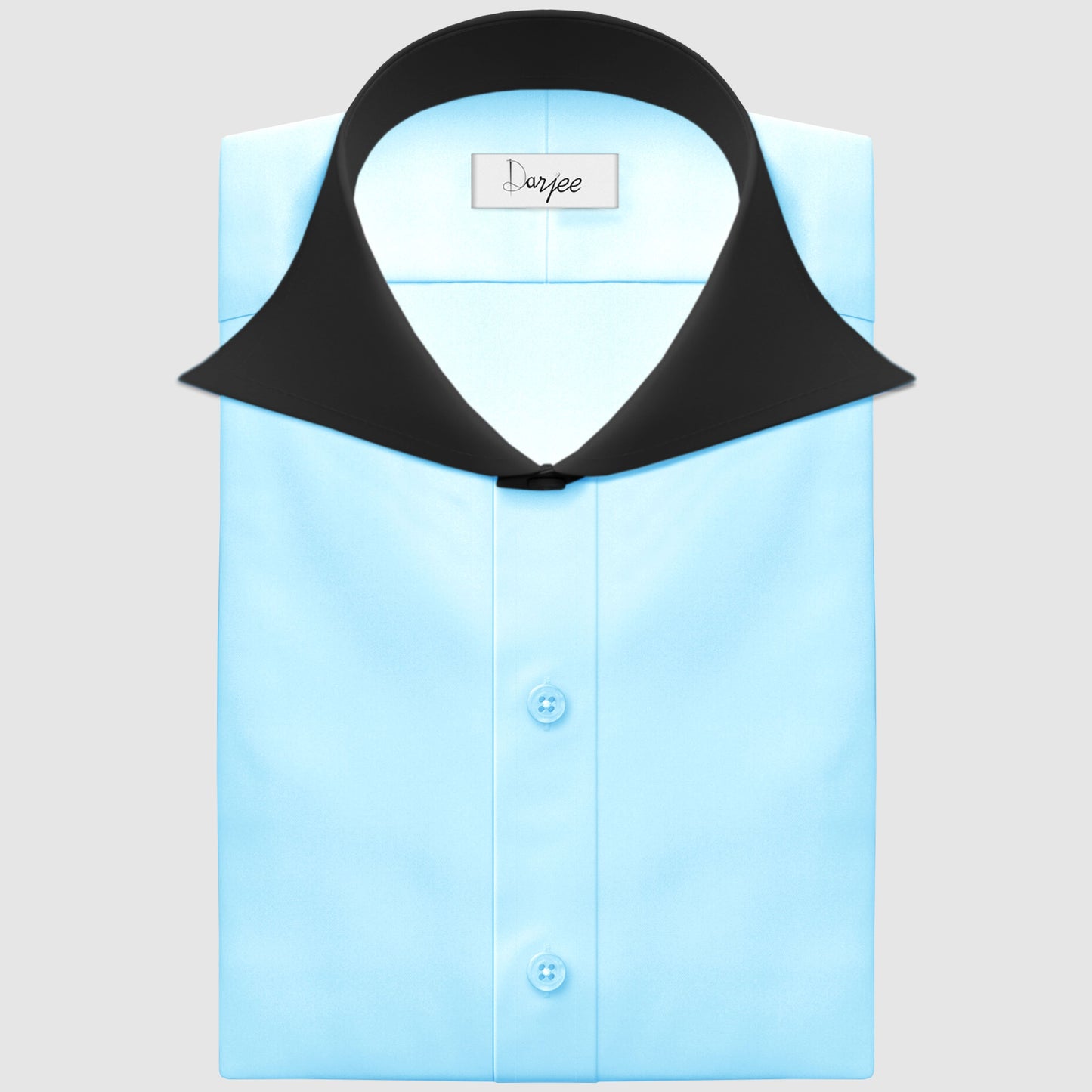 Long Spear Pointed Collar Shirt Vintage Style Cutaway Dagger Collar Shirt Sea Blue Shirt Summer Beach Party Men's Handmade Long Sleeves Shirt (Copy) (Copy)