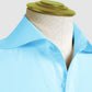 Long Spear Pointed Collar Shirt Vintage Style Cutaway Dagger Collar Shirt Sea Blue Shirt Summer Beach Party Men's Handmade Long Sleeves Shirt (Copy) (Copy)