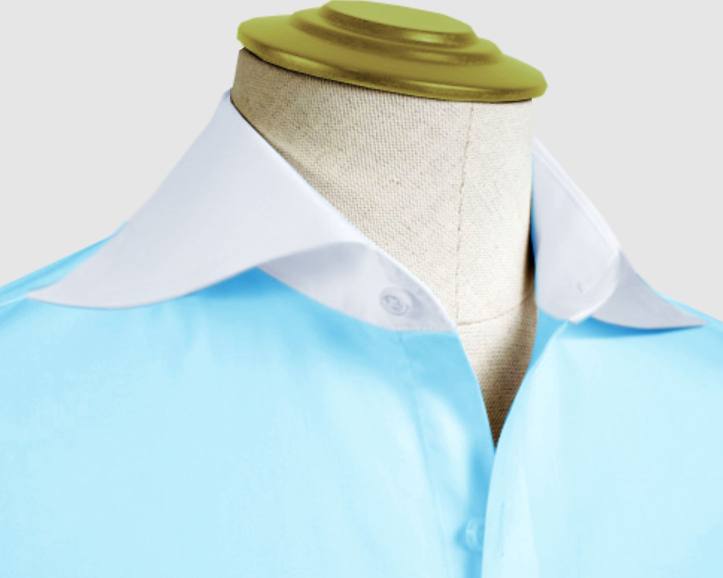 Long Spear Pointed Collar Shirt Vintage Style Cutaway Dagger Collar Shirt Sea Blue Shirt Summer Beach Party Men's Handmade Long Sleeves Shirt (Copy) (Copy)