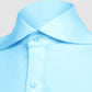 Long Spear Pointed Collar Shirt Vintage Style Cutaway Dagger Collar Shirt Sea Blue Shirt Summer Beach Party Men's Handmade Long Sleeves Shirt (Copy) (Copy)
