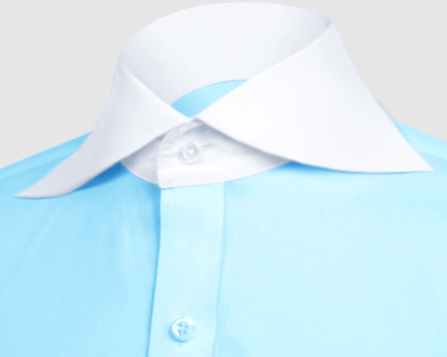 Long Spear Pointed Collar Shirt Vintage Style Cutaway Dagger Collar Shirt Sea Blue Shirt Summer Beach Party Men's Handmade Long Sleeves Shirt (Copy) (Copy)