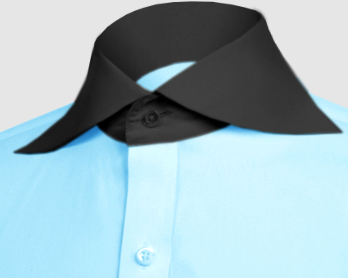 Long Spear Pointed Collar Shirt Vintage Style Cutaway Dagger Collar Shirt Sea Blue Shirt Summer Beach Party Men's Handmade Long Sleeves Shirt (Copy) (Copy)