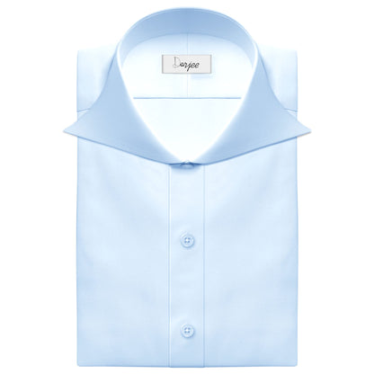 Long Spear Pointed Collar Shirt Vintage Style Cutaway Dagger Collar Shirt Sky Blue Shirt Summer Beach Party Men's Handmade Long Sleeves Shirt