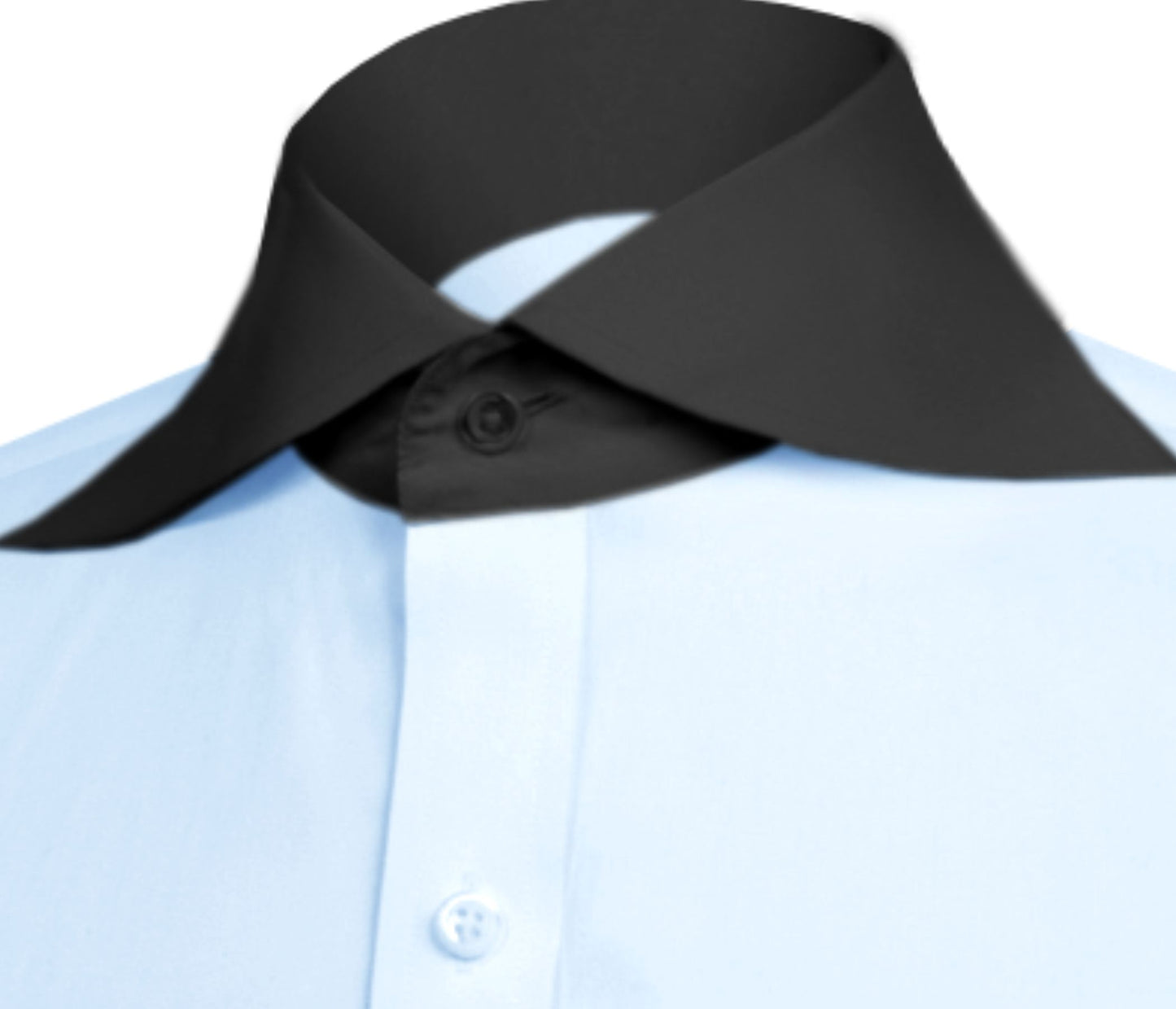 Long Spear Pointed Collar Shirt Vintage Style Cutaway Dagger Collar Shirt Sky Blue Shirt Summer Beach Party Men's Handmade Long Sleeves Shirt