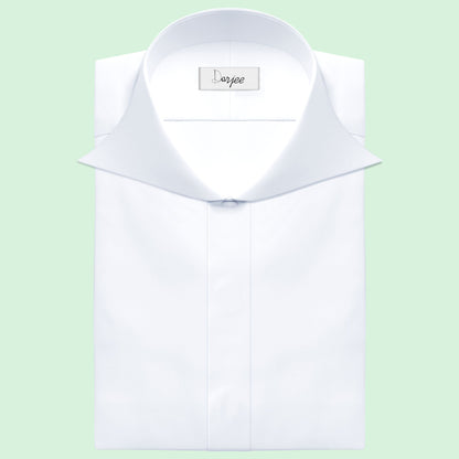 Long Spear Pointed Collar Shirt Vintage Style Cutaway Dagger Collar Shirt White Shirt Summer Beach Party Men's Handmade Long Sleeves Shirt