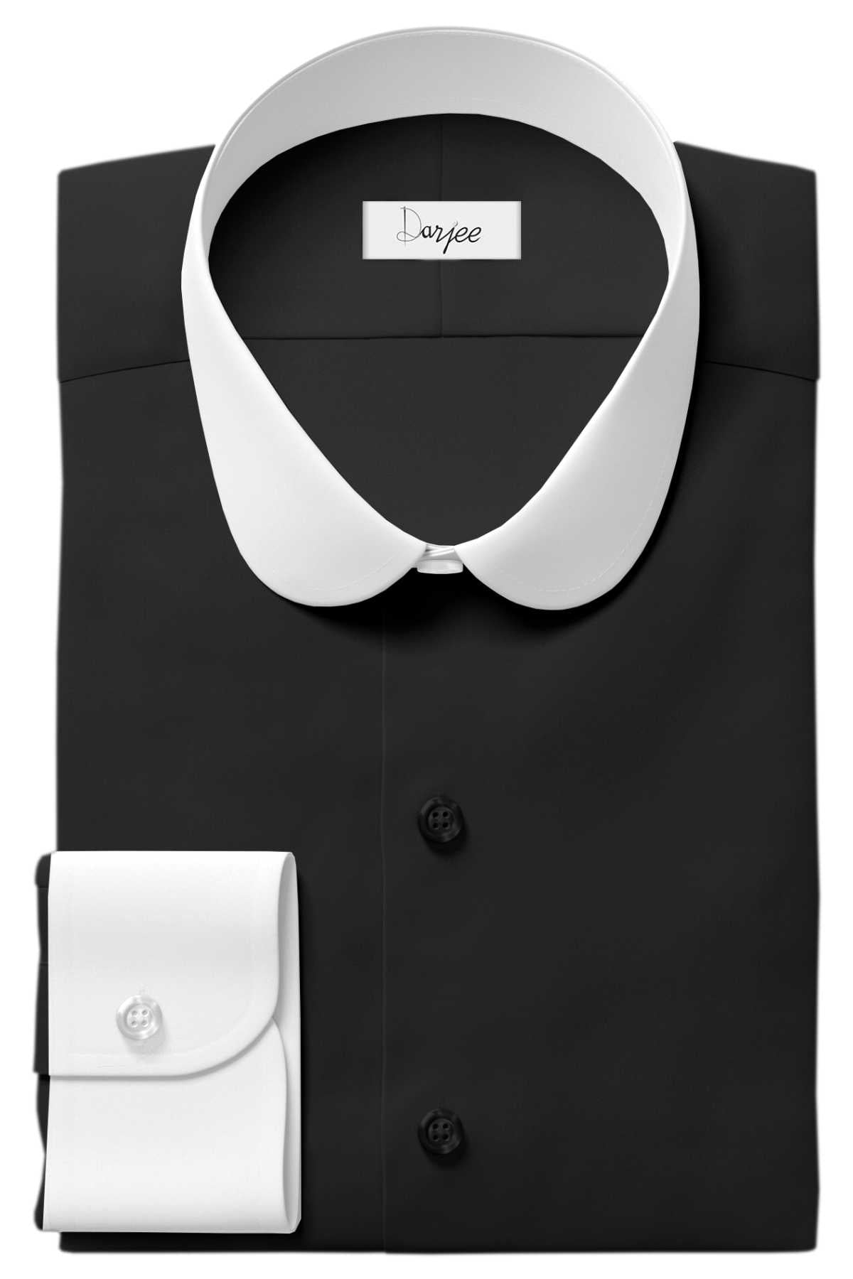 eaky Blinder Style Attire/ Solid Black Shirt Penny Club Round Tip Peter Pan Collar Vintage Wedding Dress Shirt Mens Cotton Shelby Brothers
