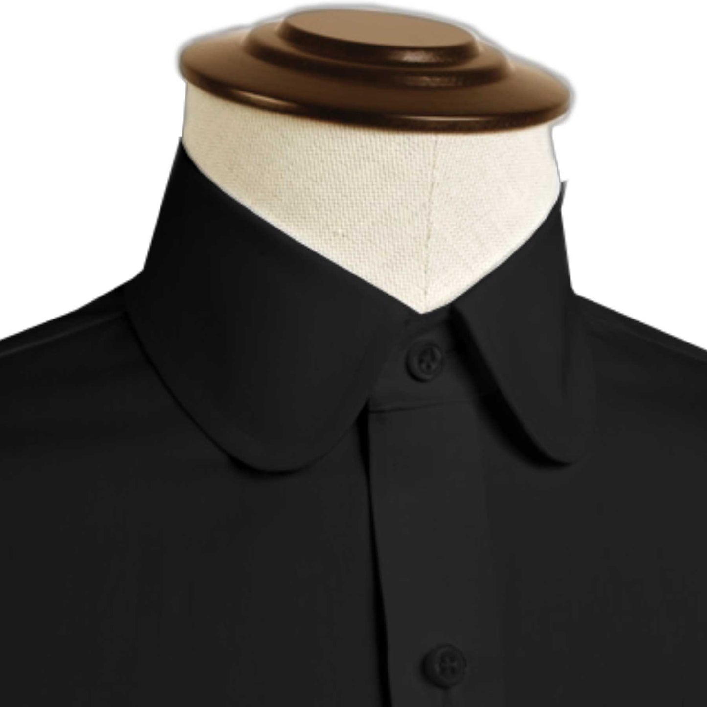 eaky Blinder Style Attire/ Solid Black Shirt Penny Club Round Tip Peter Pan Collar Vintage Wedding Dress Shirt Mens Cotton Shelby Brothers