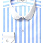 eaky Blinder Style Attire/ Solid Sky Blue and White Shirt Penny Club Round Tip Peter Pan Collar Vintage Wedding Dress Shirt Mens Cotton Shelby Brothers