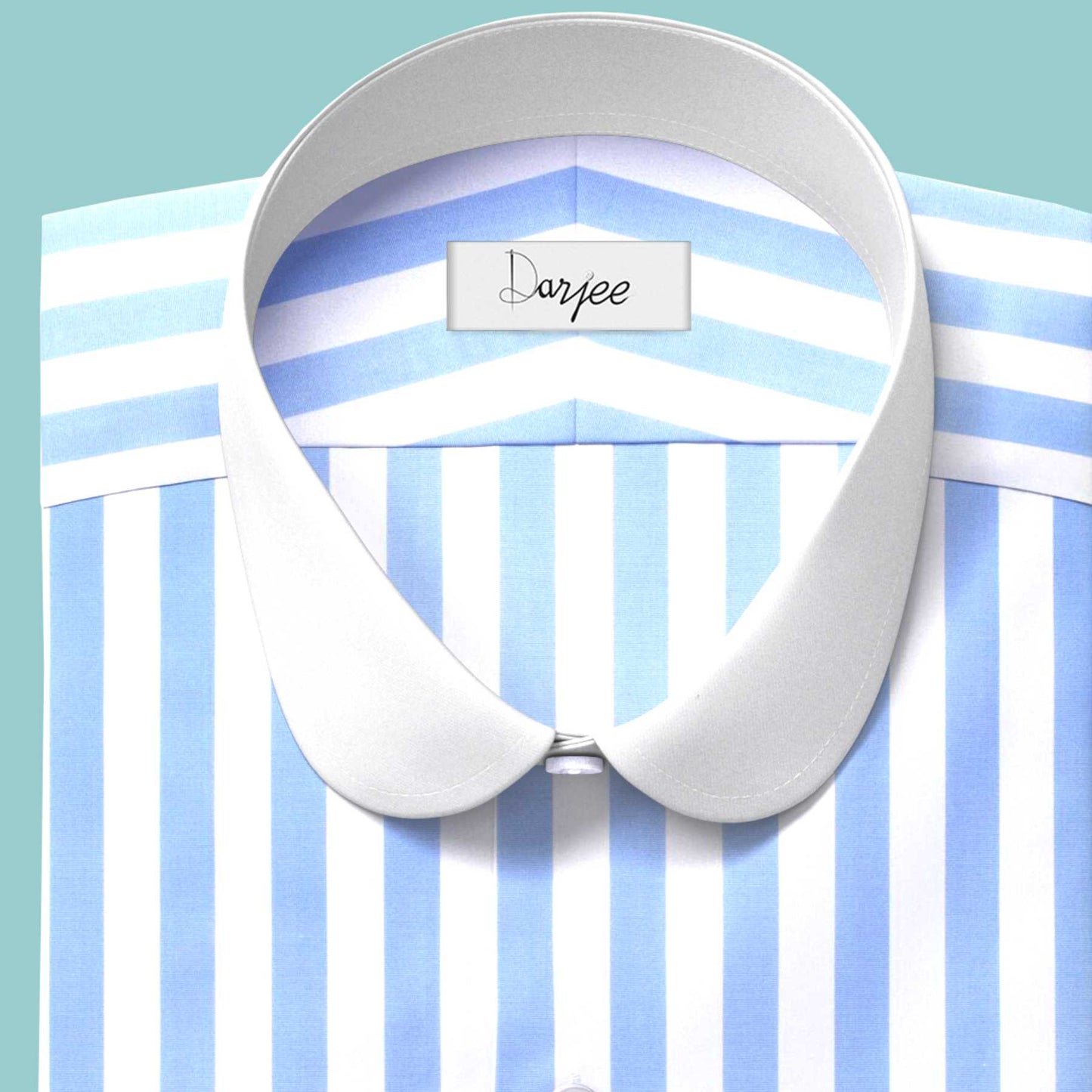 eaky Blinder Style Attire/ Solid Sky Blue and White Shirt Penny Club Round Tip Peter Pan Collar Vintage Wedding Dress Shirt Mens Cotton Shelby Brothers