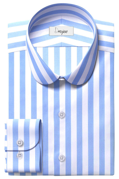 eaky Blinder Style Attire/ Solid Sky Blue and White Shirt Penny Club Round Tip Peter Pan Collar Vintage Wedding Dress Shirt Mens Cotton Shelby Brothers