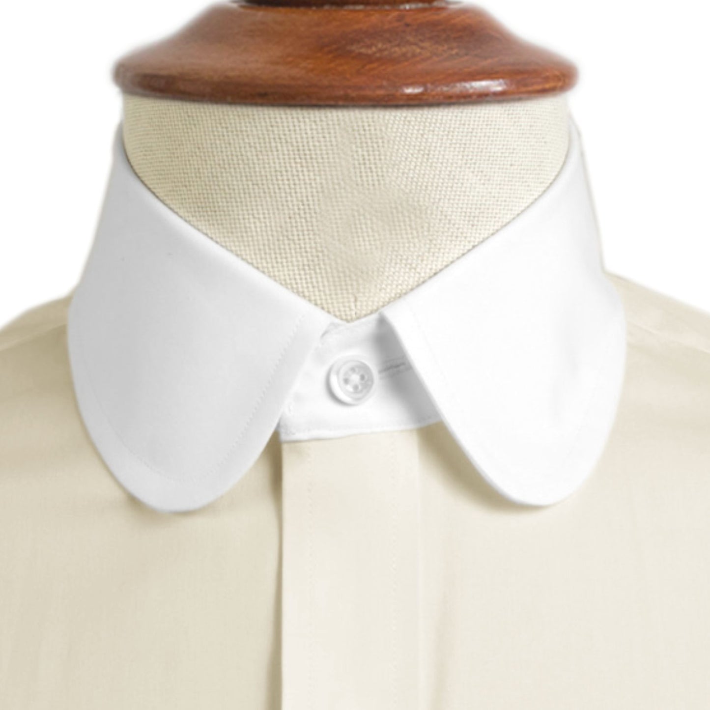 eaky Blinder Style Attire/ Solid Cream Shirt Penny Club Round Tip Peter Pan Collar Vintage Wedding Dress Shirt Mens Cotton Shelby Brothers