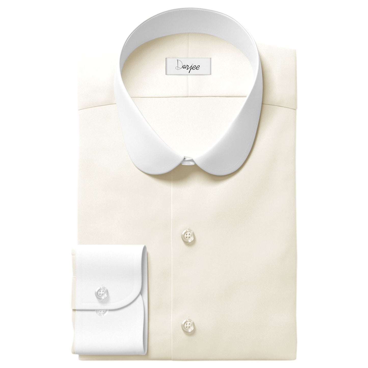eaky Blinder Style Attire/ Solid Cream Shirt Penny Club Round Tip Peter Pan Collar Vintage Wedding Dress Shirt Mens Cotton Shelby Brothers