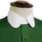 eaky Blinder Style Attire/ Solid Green Shirt Penny Club Round Tip Peter Pan Collar Vintage Wedding Dress Shirt Mens Cotton Shelby Brothers