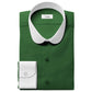 eaky Blinder Style Attire/ Solid Green Shirt Penny Club Round Tip Peter Pan Collar Vintage Wedding Dress Shirt Mens Cotton Shelby Brothers