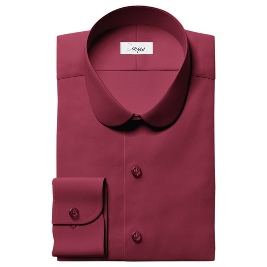 eaky Blinder Style Attire/ Solid Red Shirt Penny Club Round Tip Peter Pan Collar Vintage Wedding Dress Shirt Mens Cotton Shelby Brothers