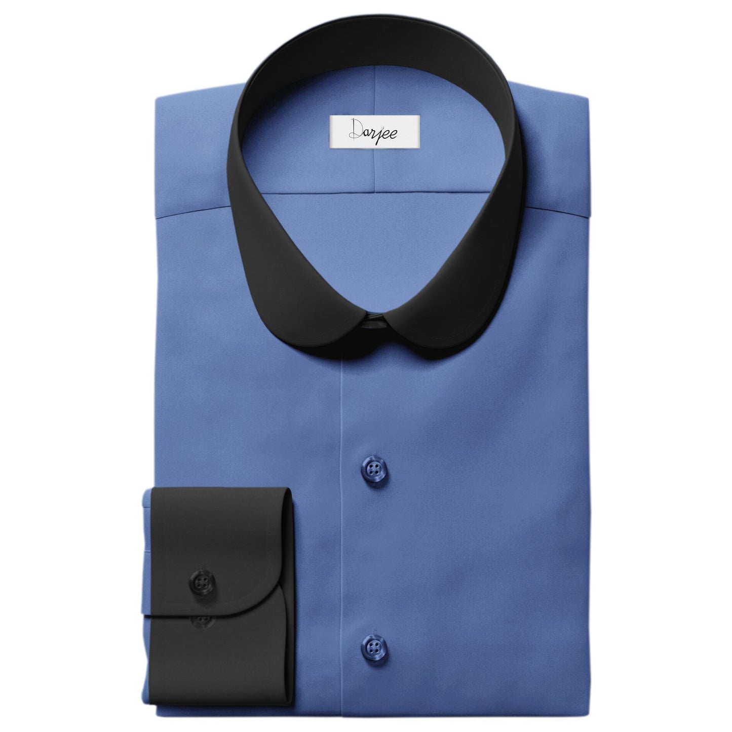 eaky Blinder Style Attire/ Solid Navy Blue Shirt Penny Club Round Tip Peter Pan Collar Vintage Wedding Dress Shirt Mens Cotton Shelby Brothers