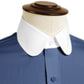 eaky Blinder Style Attire/ Solid Navy Blue Shirt Penny Club Round Tip Peter Pan Collar Vintage Wedding Dress Shirt Mens Cotton Shelby Brothers