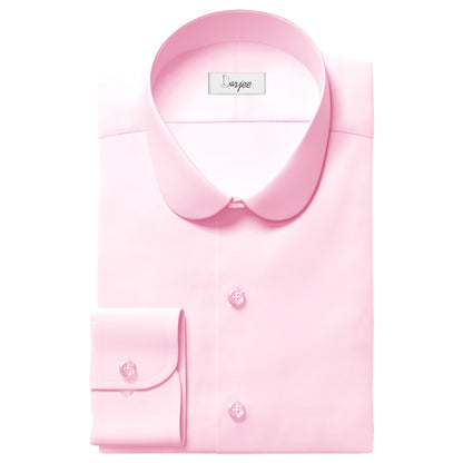 eaky Blinder Style Attire/ Solid Pink Shirt Penny Club Round Tip Peter Pan Collar Vintage Wedding Dress Shirt Mens Cotton Shelby Brothers
