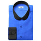 eaky Blinder Style Attire/ Solid Royal Blue Shirt Penny Club Round Tip Peter Pan Collar Vintage Wedding Dress Shirt Mens Cotton Shelby Brothers