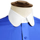 eaky Blinder Style Attire/ Solid Royal Blue Shirt Penny Club Round Tip Peter Pan Collar Vintage Wedding Dress Shirt Mens Cotton Shelby Brothers