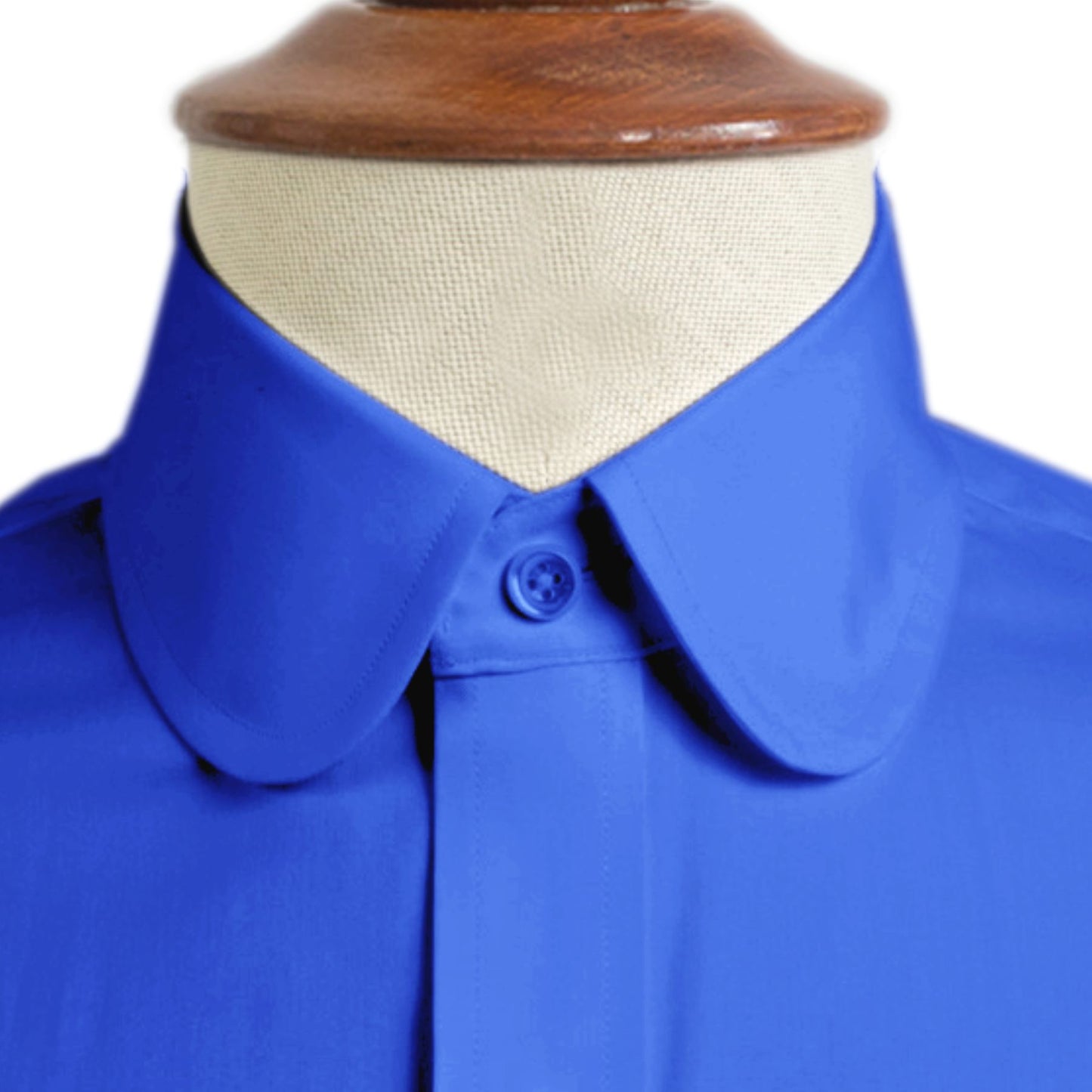 eaky Blinder Style Attire/ Solid Royal Blue Shirt Penny Club Round Tip Peter Pan Collar Vintage Wedding Dress Shirt Mens Cotton Shelby Brothers