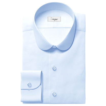 eaky Blinder Style Attire/ Solid Sky Blue Shirt Penny Club Round Tip Peter Pan Collar Vintage Wedding Dress Shirt Mens Cotton Shelby Brothers