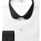 Peaky Blinder Style Attire/ Solid White Shirt Penny Club Round Tip Peter Pan Collar Vintage Wedding Dress Shirt Mens Cotton Shelby Brothers
