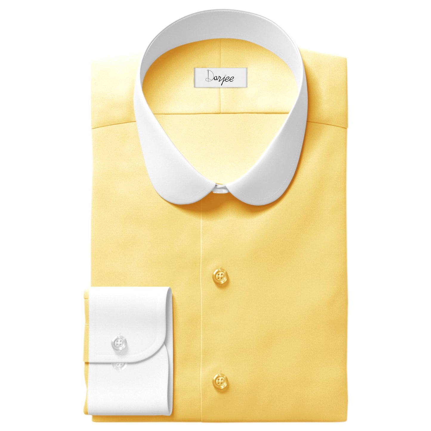 eaky Blinder Style Attire/ Solid Yellow Shirt Penny Club Round Tip Peter Pan Collar Vintage Wedding Dress Shirt Mens Cotton Shelby Brothers
