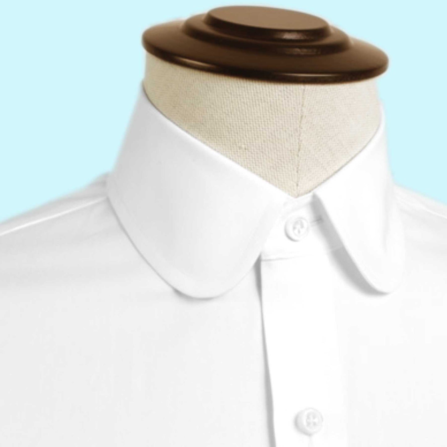 Peaky Blinder Style Attire/ Solid White Shirt Penny Club Round Tip Peter Pan Collar Vintage Wedding Dress Shirt Mens Cotton Shelby Brothers