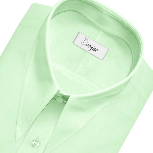 Long Pointed Collar Green Shirt Vintage Spearpoint Collar Men Dress Shirt Dagger Collar Shirt Goodwood Revival Father Gift For Him 1930s 40s