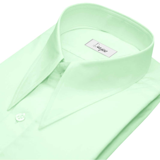 Long Pointed Collar Green Shirt Vintage Spearpoint Collar Men Dress Shirt Dagger Collar Shirt Goodwood Revival Father Gift For Him 1930s 40s