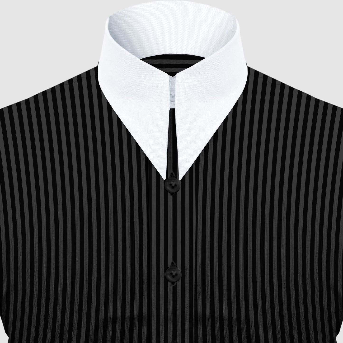 Long Pointed Collar Black Men Shirt 50s, 60s, 70s Vintage Dagger Collar Dress Shirt Spear Pointed Big Wide Collar Gangster Style Shirt