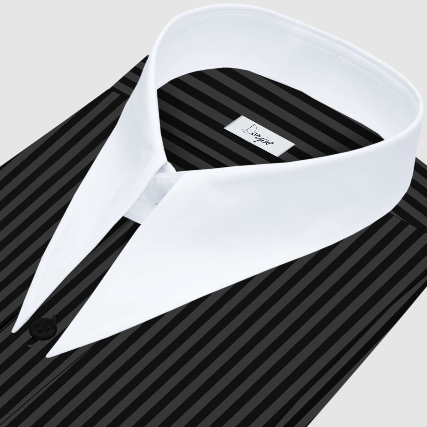Long Pointed Collar Black Men Shirt 50s, 60s, 70s Vintage Dagger Collar Dress Shirt Spear Pointed Big Wide Collar Gangster Style Shirt