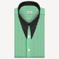 Long Pointed Collar Green and White Men Shirt 50s, 60s, 70s Vintage Dagger Collar Dress Shirt Spear Pointed Big Wide Collar Gangster Style Shirt