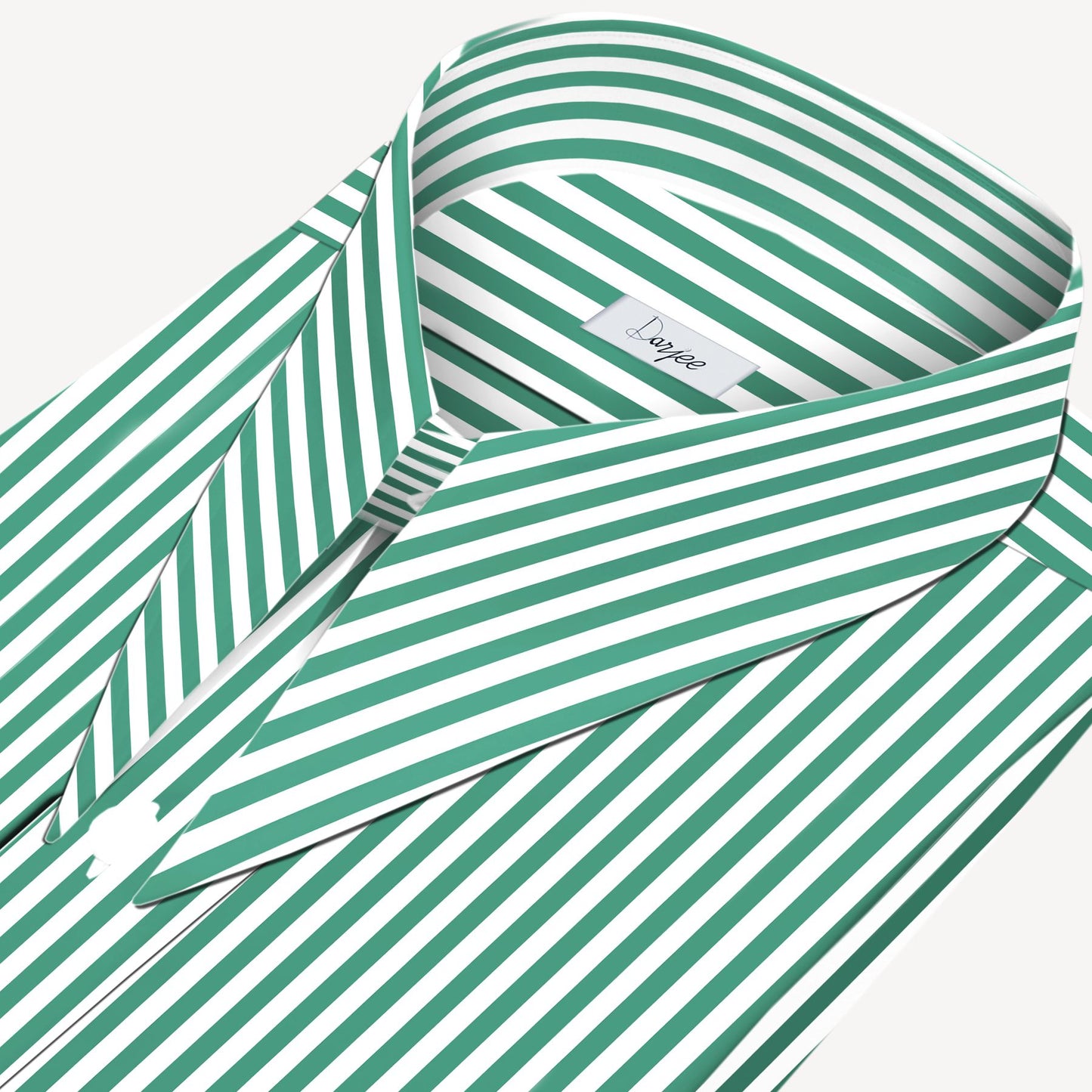 Long Pointed Collar Green and White Men Shirt 50s, 60s, 70s Vintage Dagger Collar Dress Shirt Spear Pointed Big Wide Collar Gangster Style Shirt