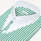 Long Pointed Collar Green and White Men Shirt 50s, 60s, 70s Vintage Dagger Collar Dress Shirt Spear Pointed Big Wide Collar Gangster Style Shirt