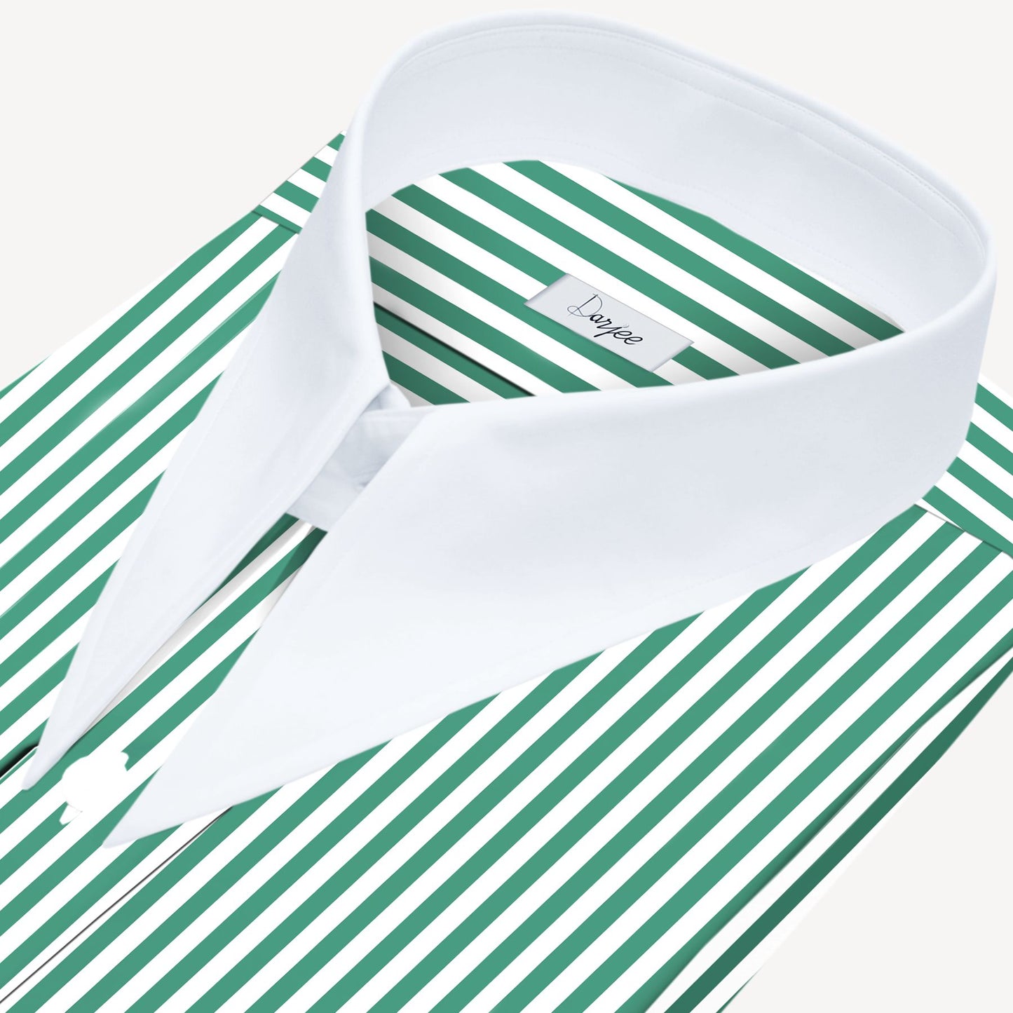 Long Pointed Collar Green and White Men Shirt 50s, 60s, 70s Vintage Dagger Collar Dress Shirt Spear Pointed Big Wide Collar Gangster Style Shirt