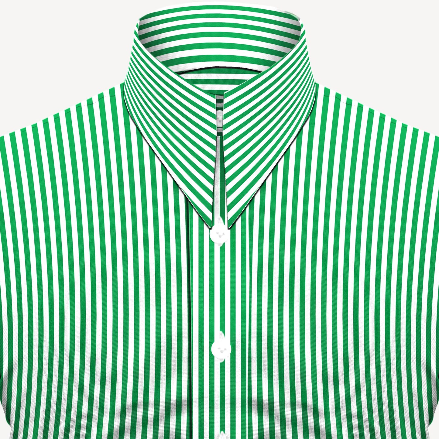 Long Pointed Collar Green and White Men Shirt 50s, 60s, 70s Vintage Dagger Collar Dress Shirt Spear Pointed Big Wide Collar Gangster Style Shirt
