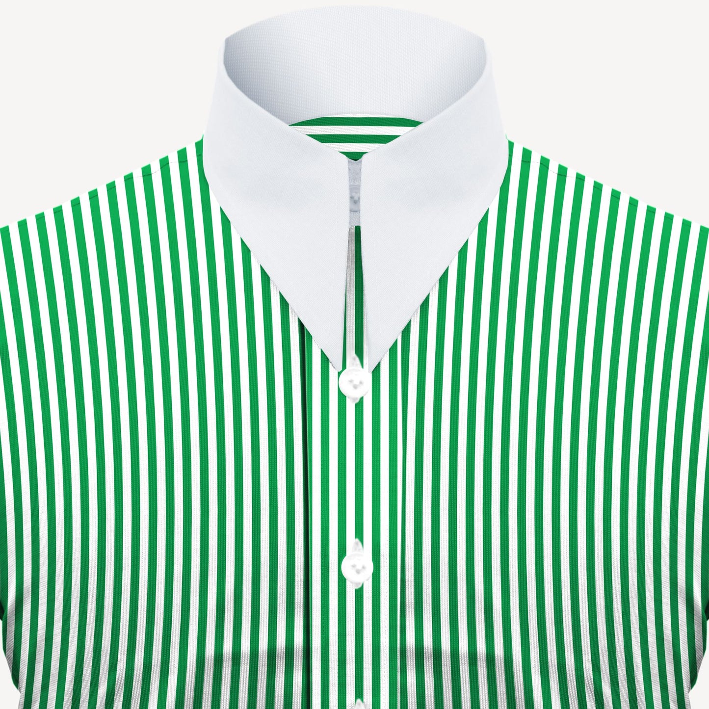 Long Pointed Collar Green and White Men Shirt 50s, 60s, 70s Vintage Dagger Collar Dress Shirt Spear Pointed Big Wide Collar Gangster Style Shirt